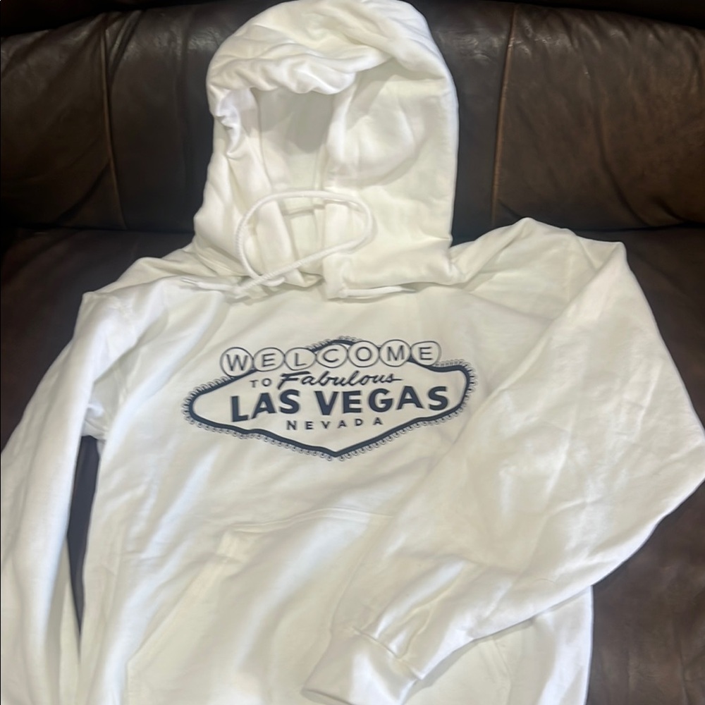 Gildan White Hoodie with Las Vegas Print